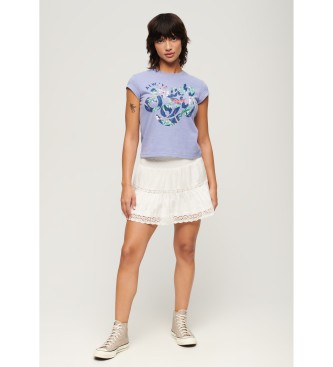 Superdry Scripted lilac floral t-shirt