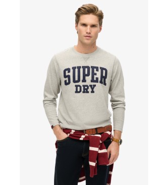 Superdry T-shirt sportiva grigia a maniche lunghe