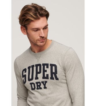 Superdry T-shirt atltica de manga comprida cinzenta