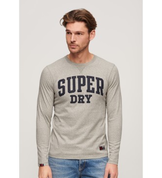 Superdry T-shirt atltica de manga comprida cinzenta