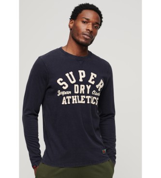 Superdry T-shirt athltique marine  manches longues