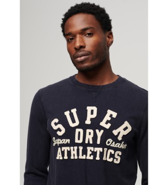 Superdry Atletisch marine t-shirt met lange mouwen