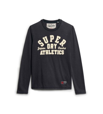 Superdry Atletisch marine t-shirt met lange mouwen