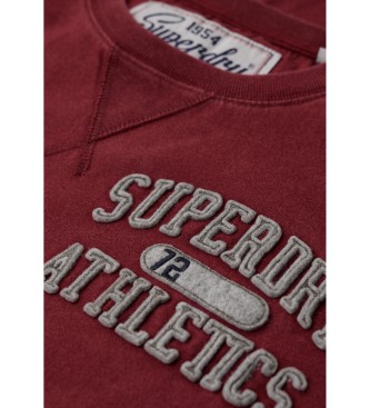 Superdry Vintage atletska majica z dolgimi rokavi bordo