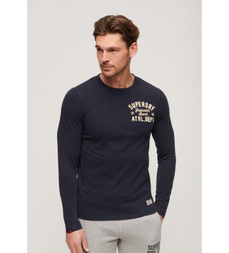 Superdry T-shirt a maniche lunghe blu scuro atletica vintage