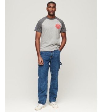 Superdry Organic cotton raglan sleeve t-shirt grey