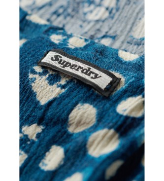 Superdry Camiseta estampada con escote halter azul