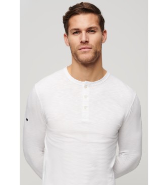 Superdry Camiseta de punto con cuello panadero blanco
