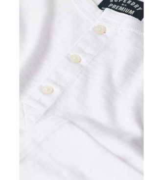 Superdry T-shirt de malha com gola de padeiro branca