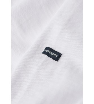 Superdry T-shirt bianca lavorata a maglia con colletto da panettiere