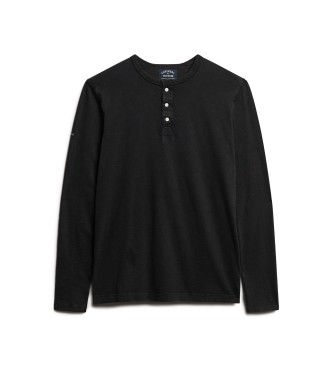 Superdry Black knitted T-shirt with baker's collar