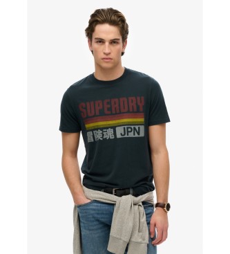 Superdry T-shirt azul-marinho do Japo