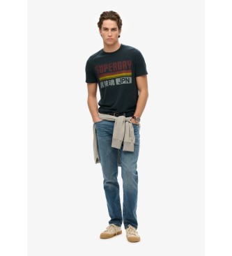 Superdry T-shirt azul-marinho do Japo