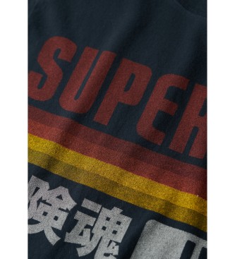 Superdry T-shirt azul-marinho do Japo