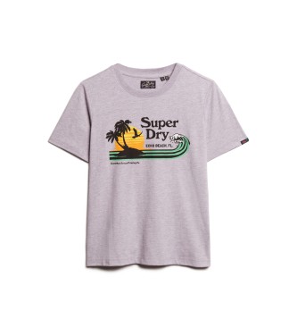 Superdry T-shirt s riscas de corte descontrado Roxo exterior
