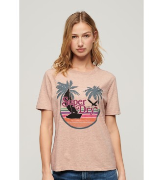 Superdry T-shirt ray  coupe dcontracte Outdoor pink