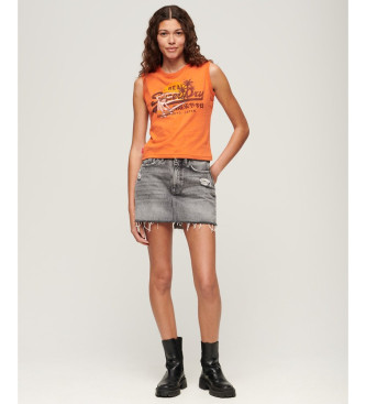 Superdry T-shirt justa com o logtipo LA Vintage laranja