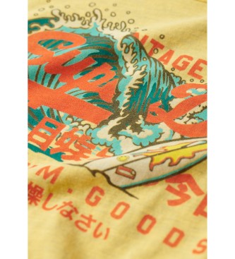 Superdry T-shirt ajust avec logo LA Vintage jaune