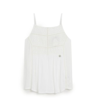 Superdry Vintage majica z belim čipkastim jarmom z belim čipkastim jarmom