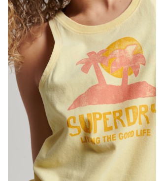 Superdry T-shirt gialla Cali con logo vintage