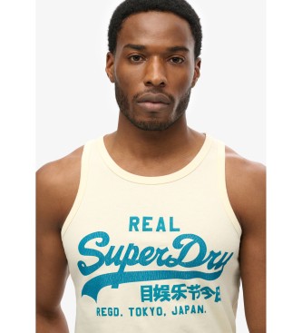 Superdry Biały podkoszulek z logo Vintage Cali