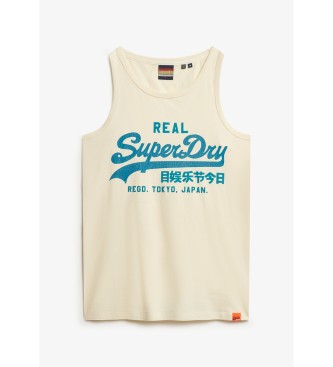 Superdry Biały podkoszulek z logo Vintage Cali