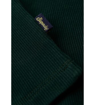 Superdry Athletic Essentials majica s čipkasto obrobo zelena