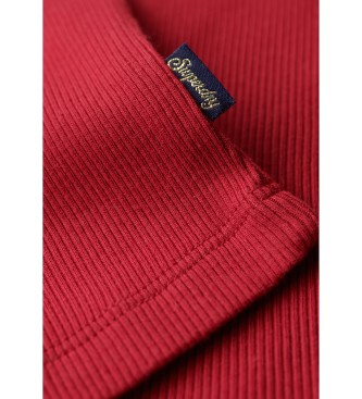 Superdry Camiseta con ribete de encaje Athletic Essentials rojo