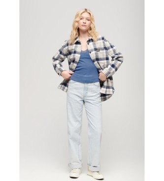 Superdry Canotta con finiture in pizzo blu