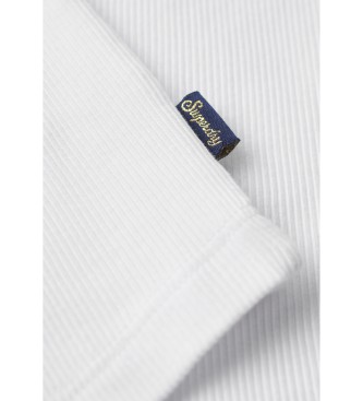 Superdry Camiseta canal con encaje Essential blanco