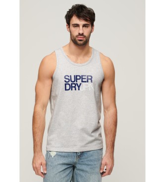 Superdry Canotta grigia sportiva dalla vestibilit rilassata