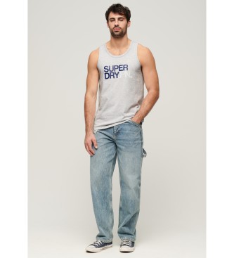 Superdry Graues Tank-Top in lockerer Passform von Sportswear