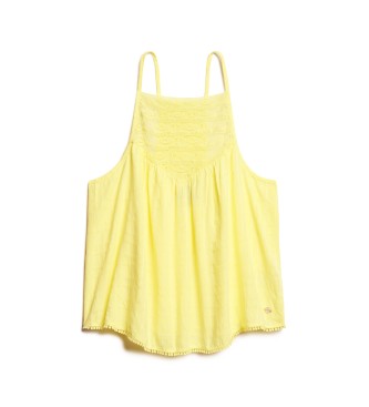Superdry Canotta in pizzo giallo
