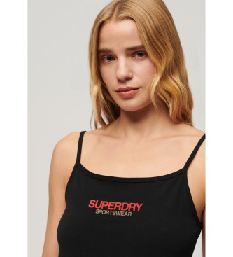 Superdry Camiseta entallada con logotipo Sportswear negro
