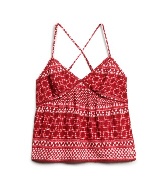 Superdry Red printed knitted tank top