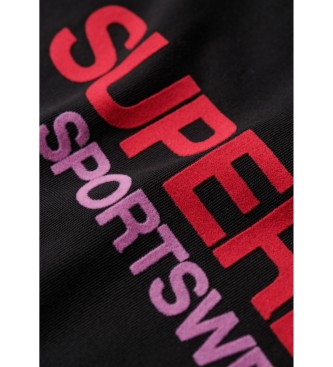 Superdry T-shirt z logo Sportswear, czarny