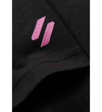 Superdry T-shirt aderente con logo Sportswear nera