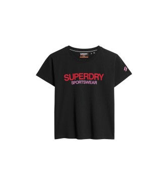 Superdry T-shirt met Sportswear-logo, zwart