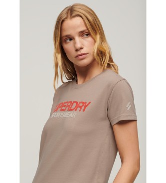 Superdry Camiseta entallada con logotipo Sportswear marrn