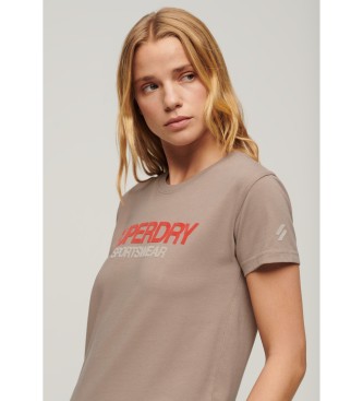 Superdry Majica z logotipom Sportswear rjave barve