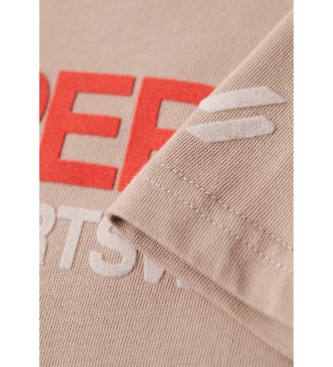 Superdry T-shirt aderente con logo Sportswear marrone