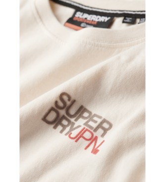 Superdry T-shirt aderente con logo Sportswear Off-White