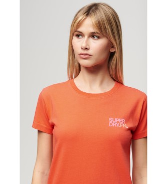 Superdry T-shirt aderente con logo Sportswear arancione