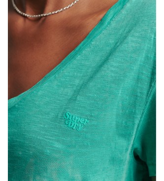 Superdry Green embroidered flamed T-shirt