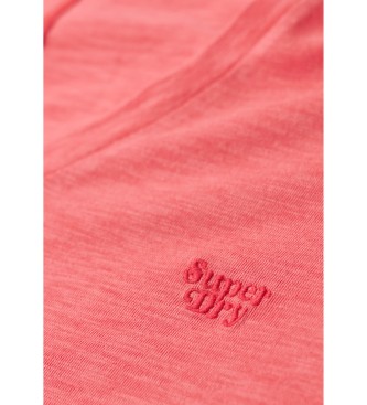 Superdry T-shirt flamejada com decote em V bordado em coral