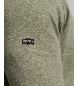 Superdry Camiseta flameada de punto y manga larga verde