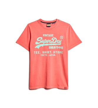 Superdry Fluorescencyjna koszulka z koralowym logo Vintage