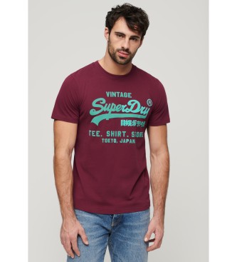 Superdry Fluorescerende T-shirt med rdbrunt Vintage-logo