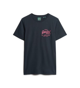 Superdry Fluor T-shirt met logo Vintage marine