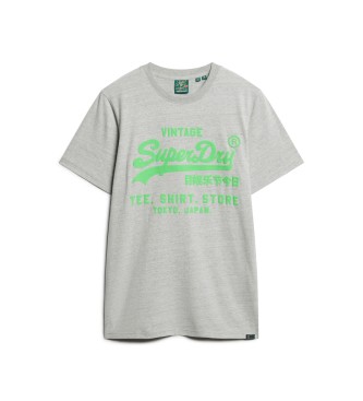 Superdry Fluor-T-Shirt mit grauem Vintage-Logo